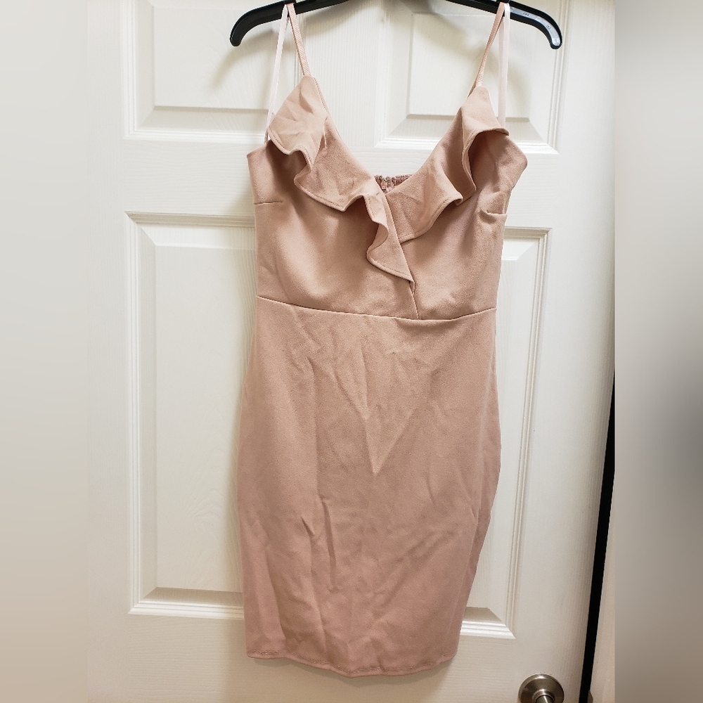 Elastic Heart Ruffle Dress